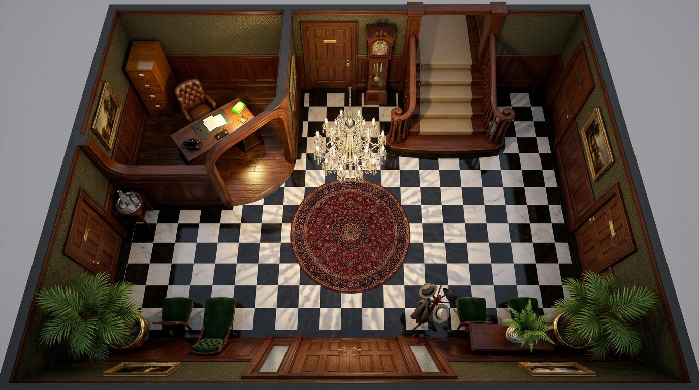 Hall de Demeure Bourgeoise scene 1