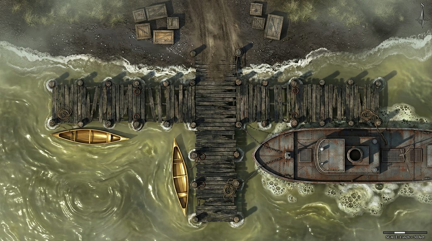Rotting Piers on Viscous Sea scene 1