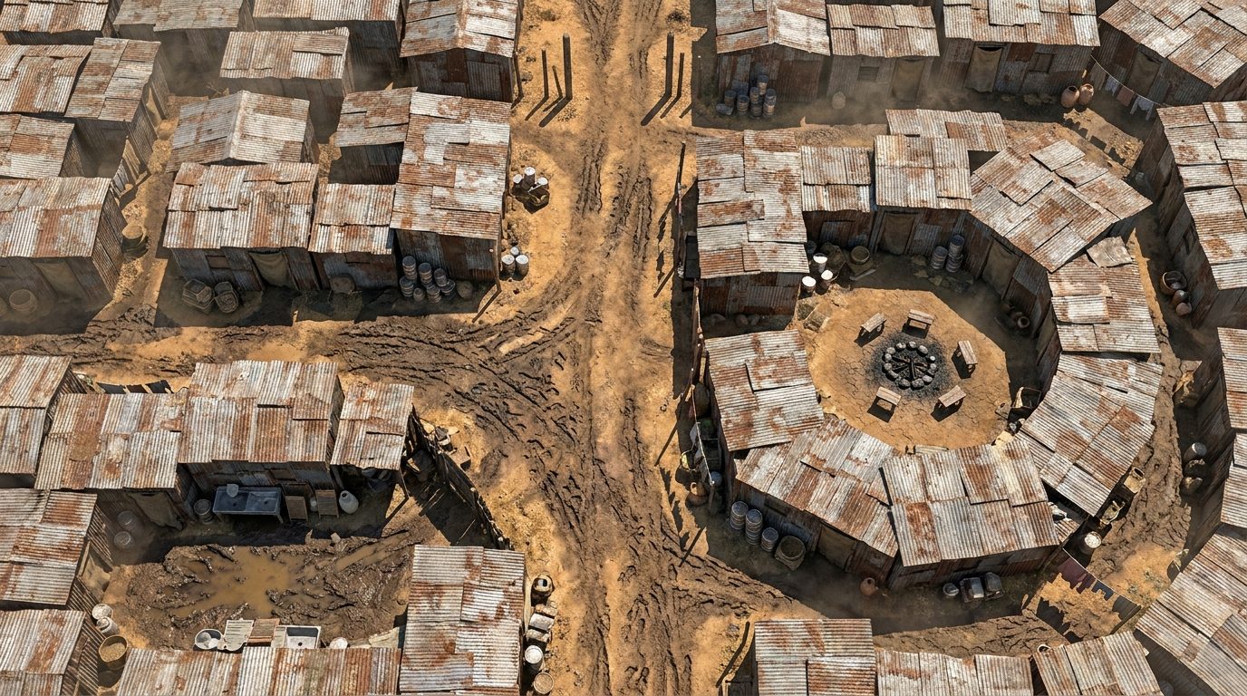 Barrio de Chabolas Polvoriento