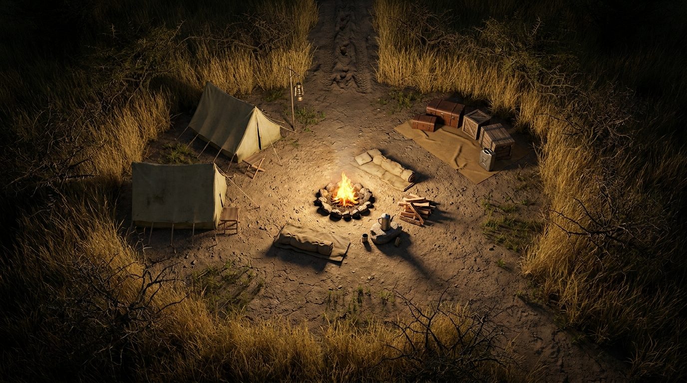 Campamento Nocturno en la Sabana scene 1