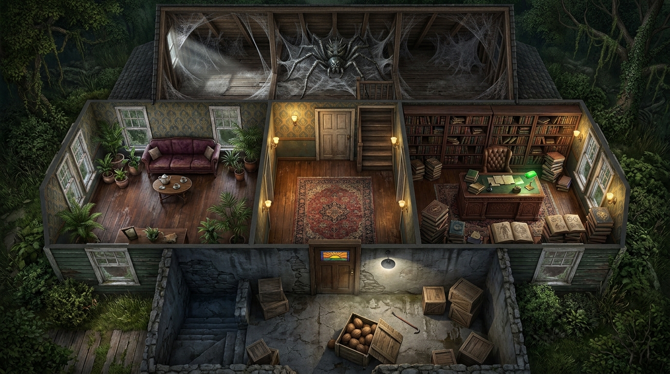 1920s Scholar Bungalow and Cobwebbed Attic