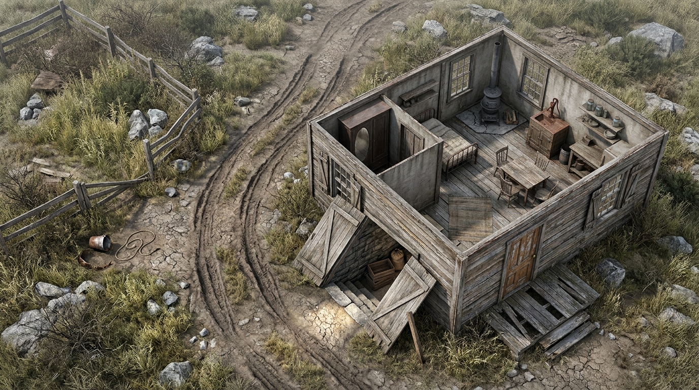 Dilapidated Wilderness Horse Ranch