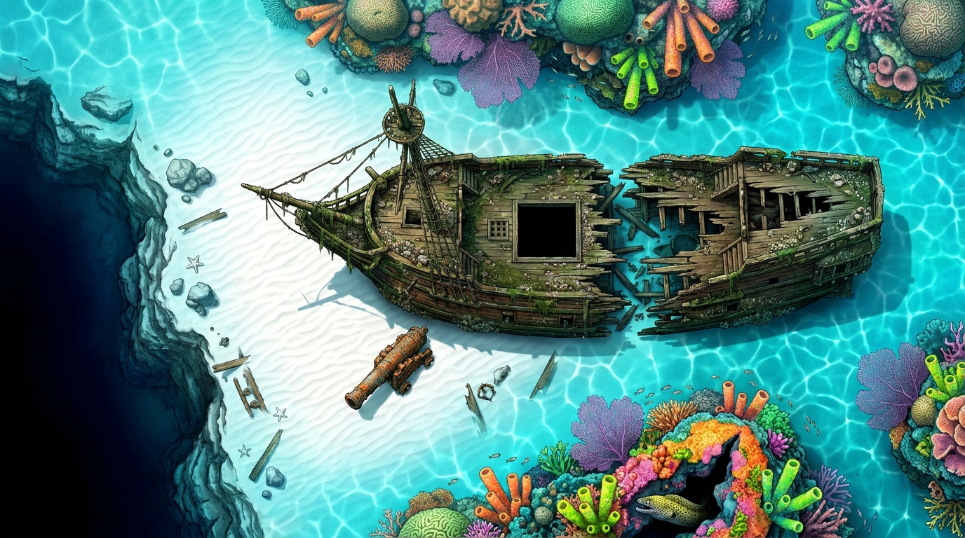 Sunken Spanish Galleon Wreck