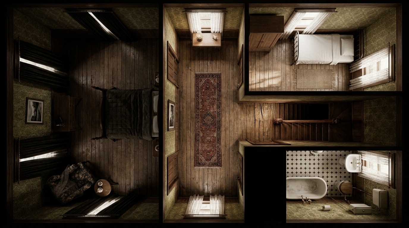 Old Wooden Two-Story House