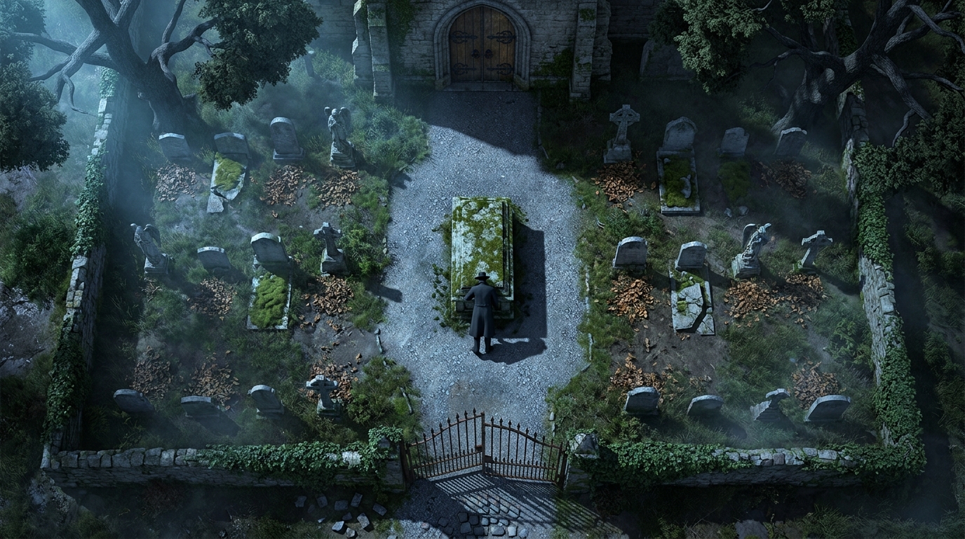 Moonlit Church Graveyard Ambush