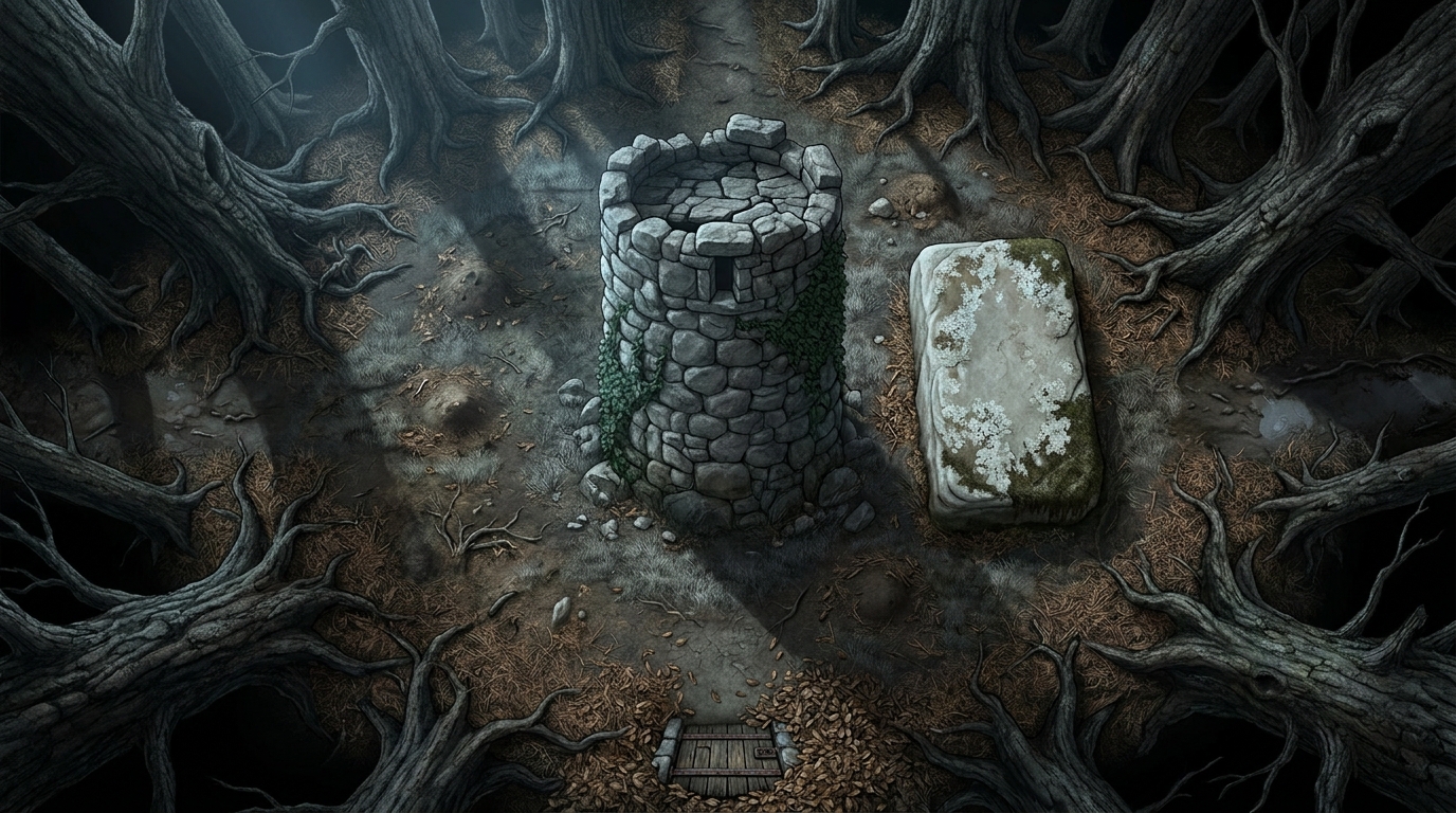 Forest Stone Tower Clearing