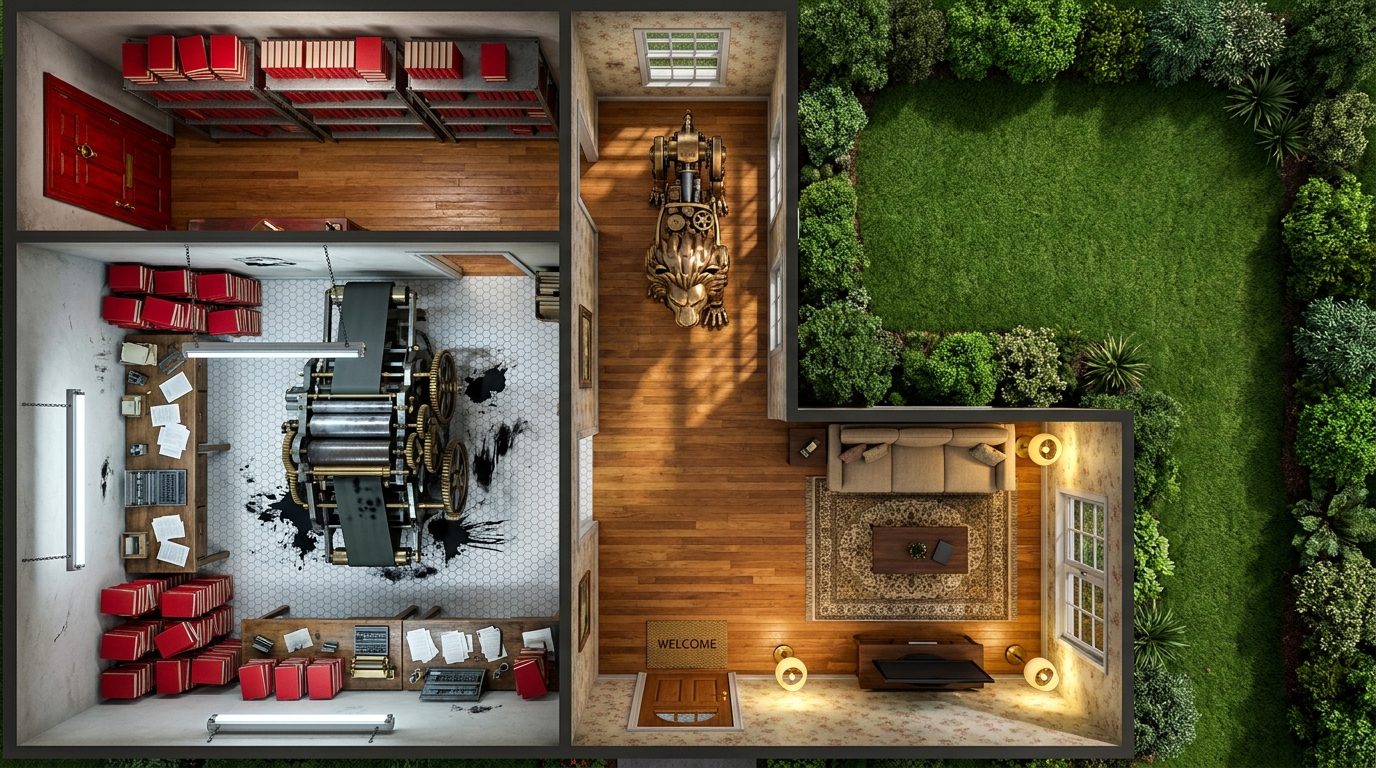 Inventor's House with Mechanical Guardian