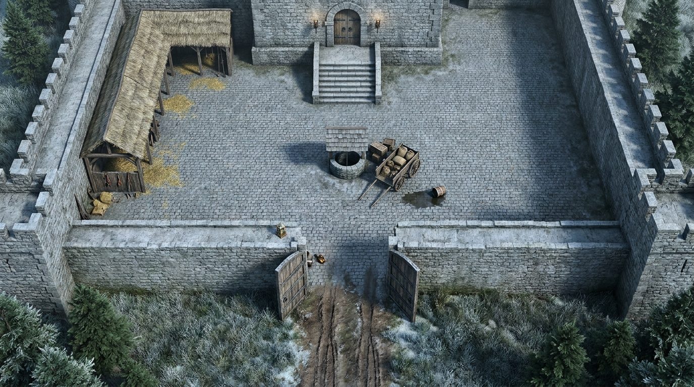 Desolate Medieval Castle Grounds