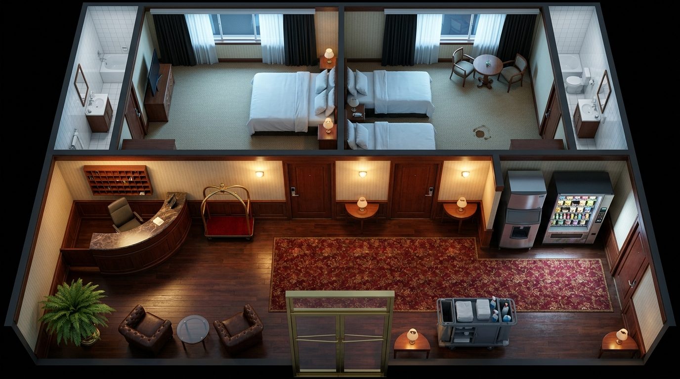 Classic Hotel Rooms and Lounge