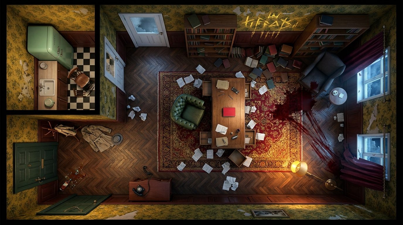 1950s Gruesome Crime Scene