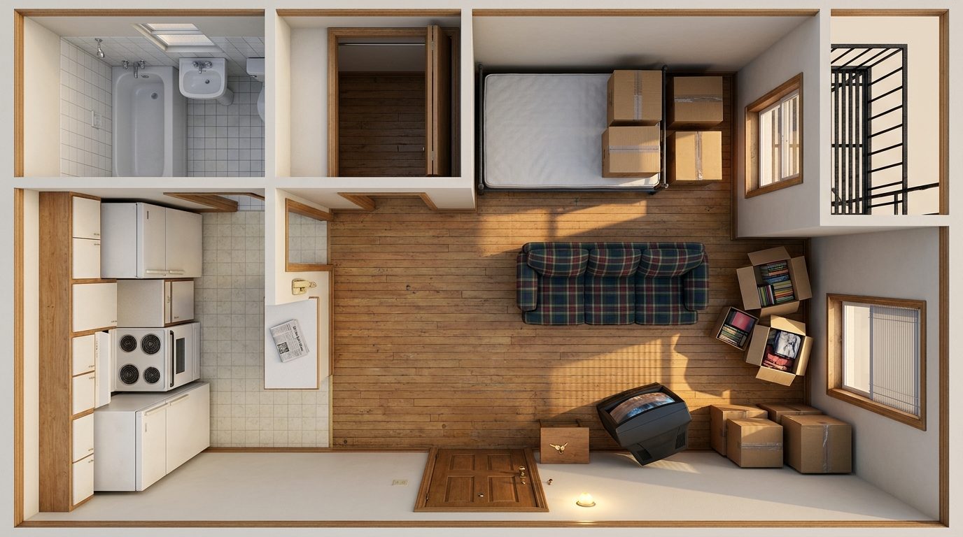 Retro Apartment Building