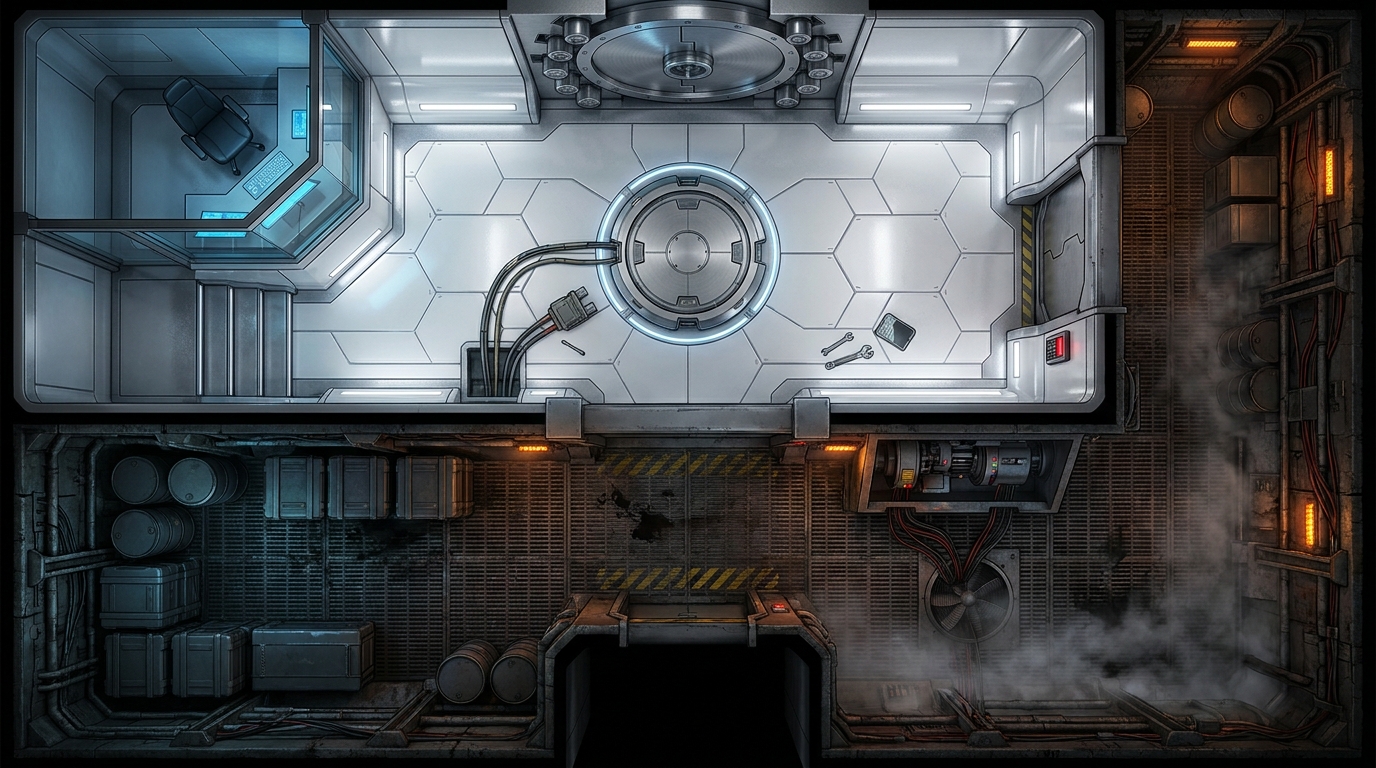 Dark Alleyway and Cybernetic Bank Interception Zone