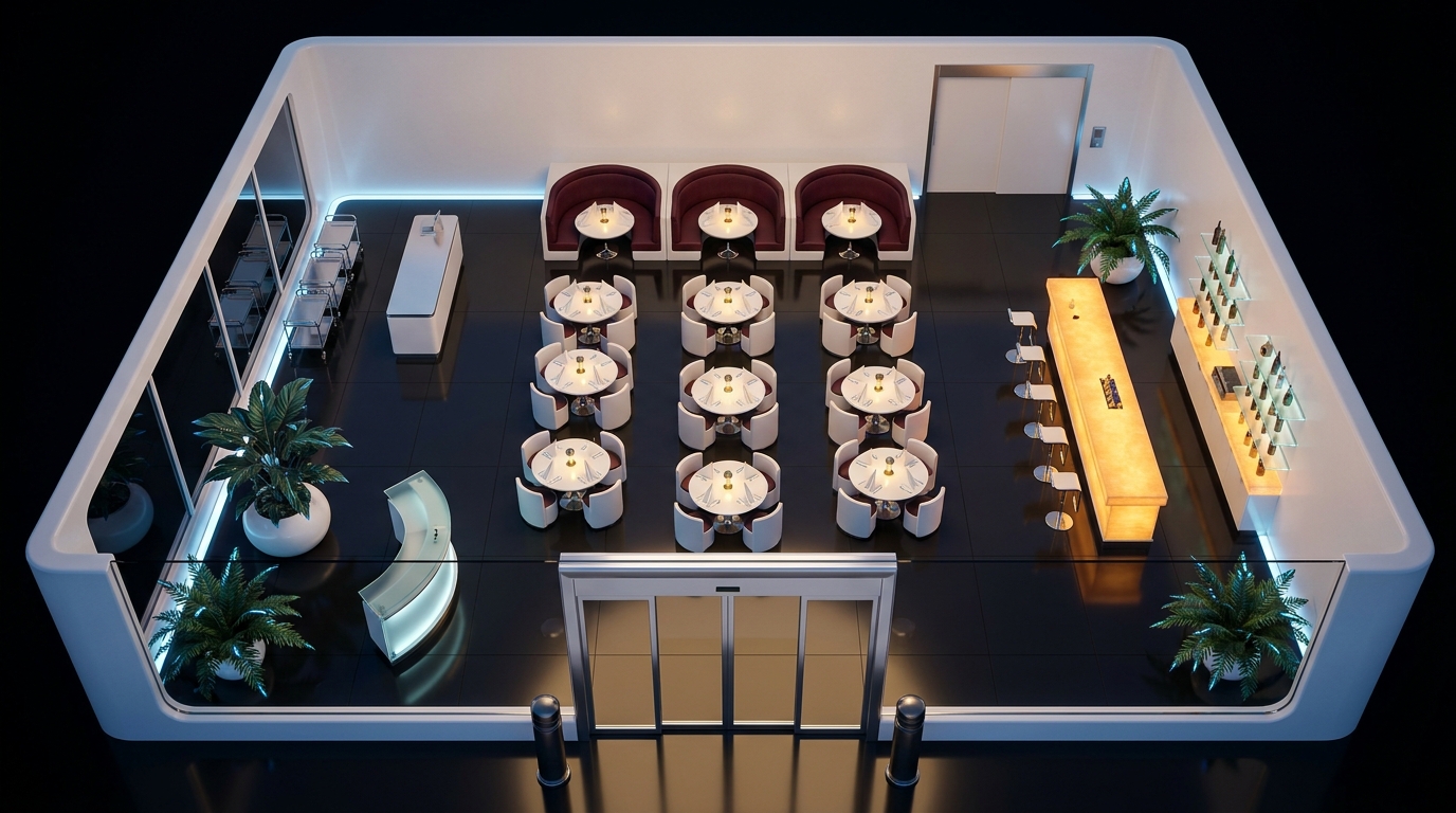 Bustling Sci-Fi Fine Dining Restaurant