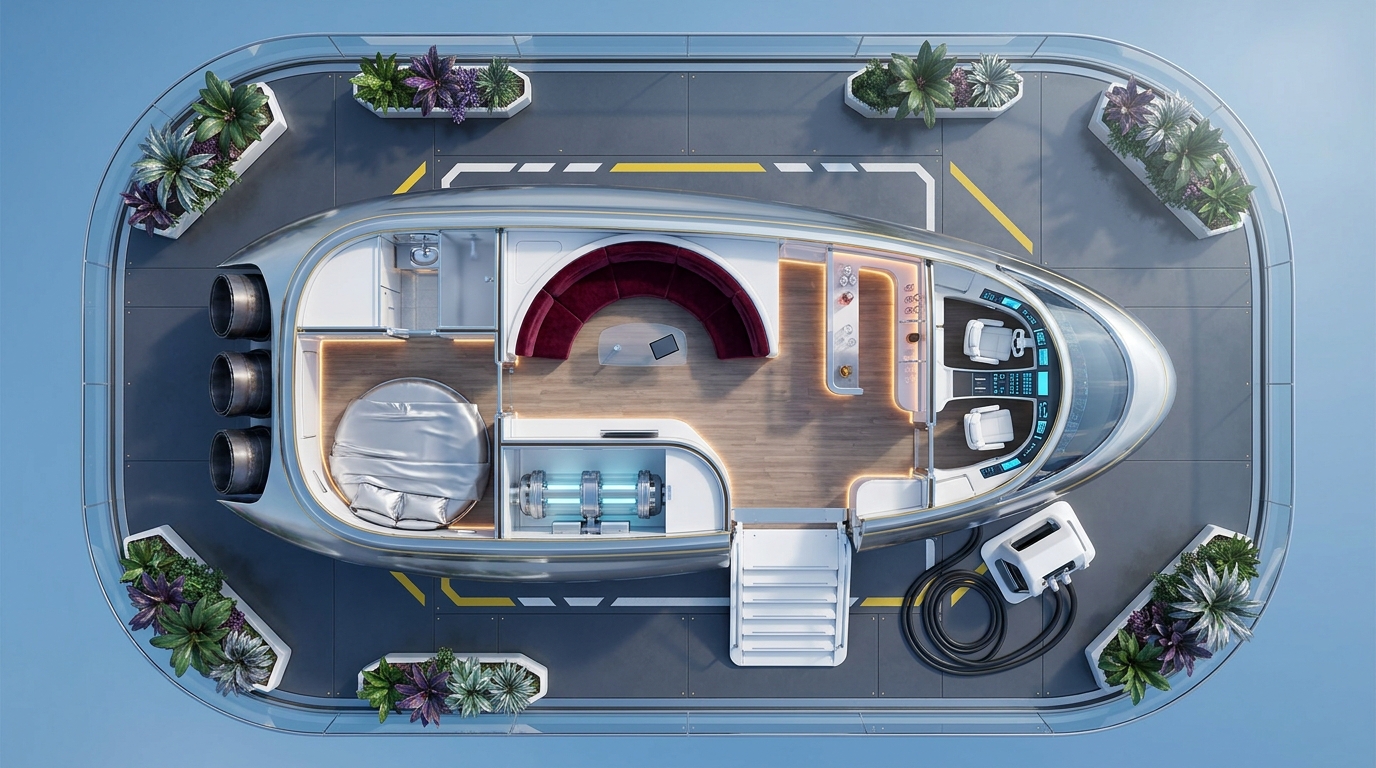 Luxury Space Yacht Landing Pad