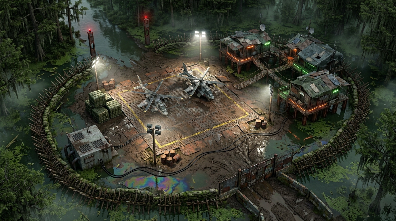 Isolated Swamp Smuggler Camp