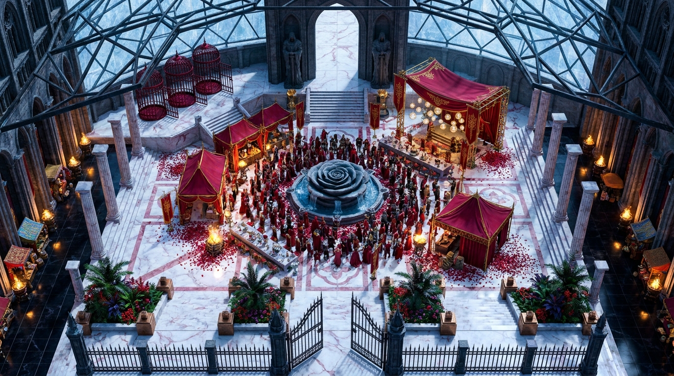 Sci-Fi Gothic City Colonnade Plaza