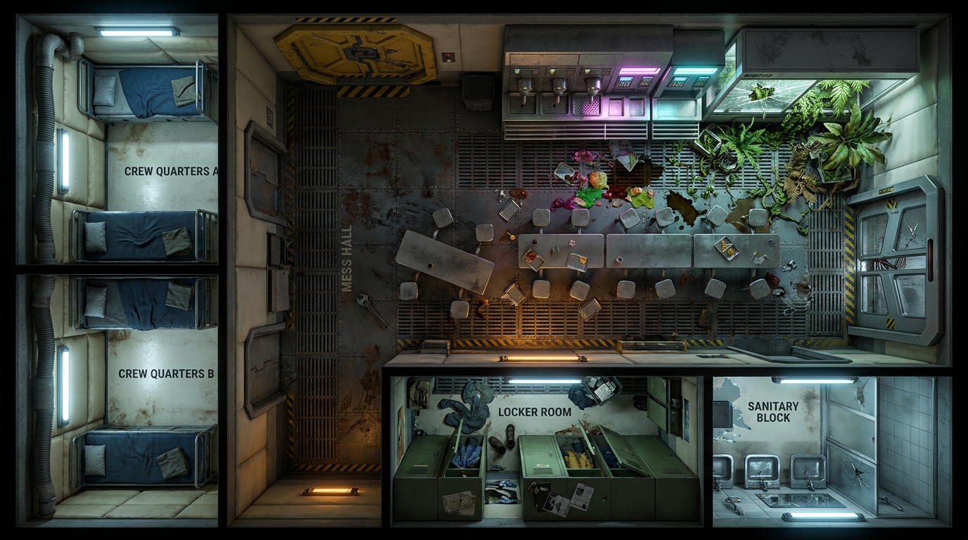 Abandoned Crew Quarters & Mess Hall