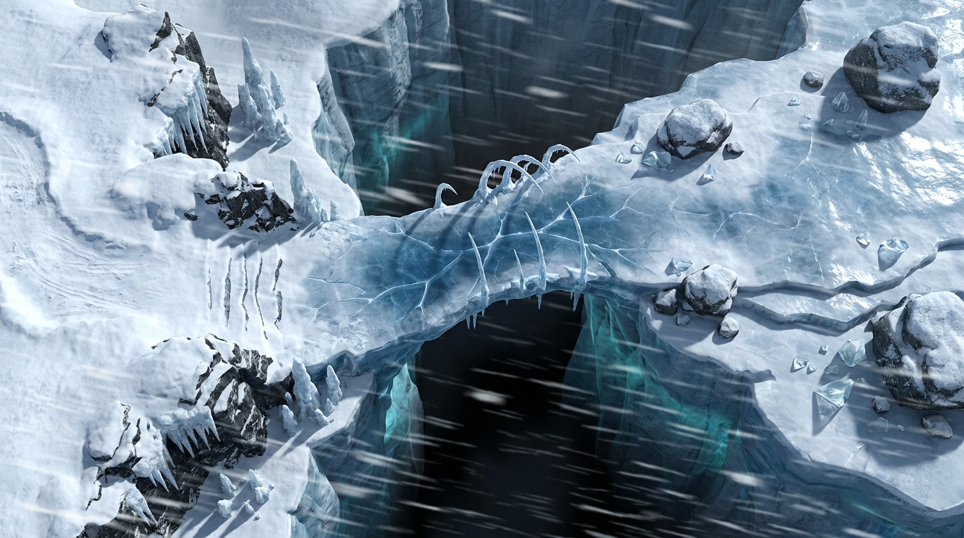 The Frozen Chasm of the Glacial Bridge