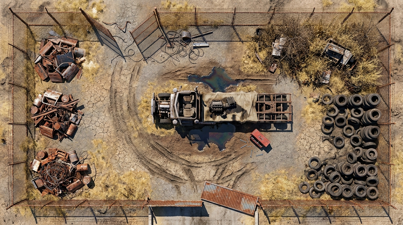 La Casse Automobile Rouillée scene 1