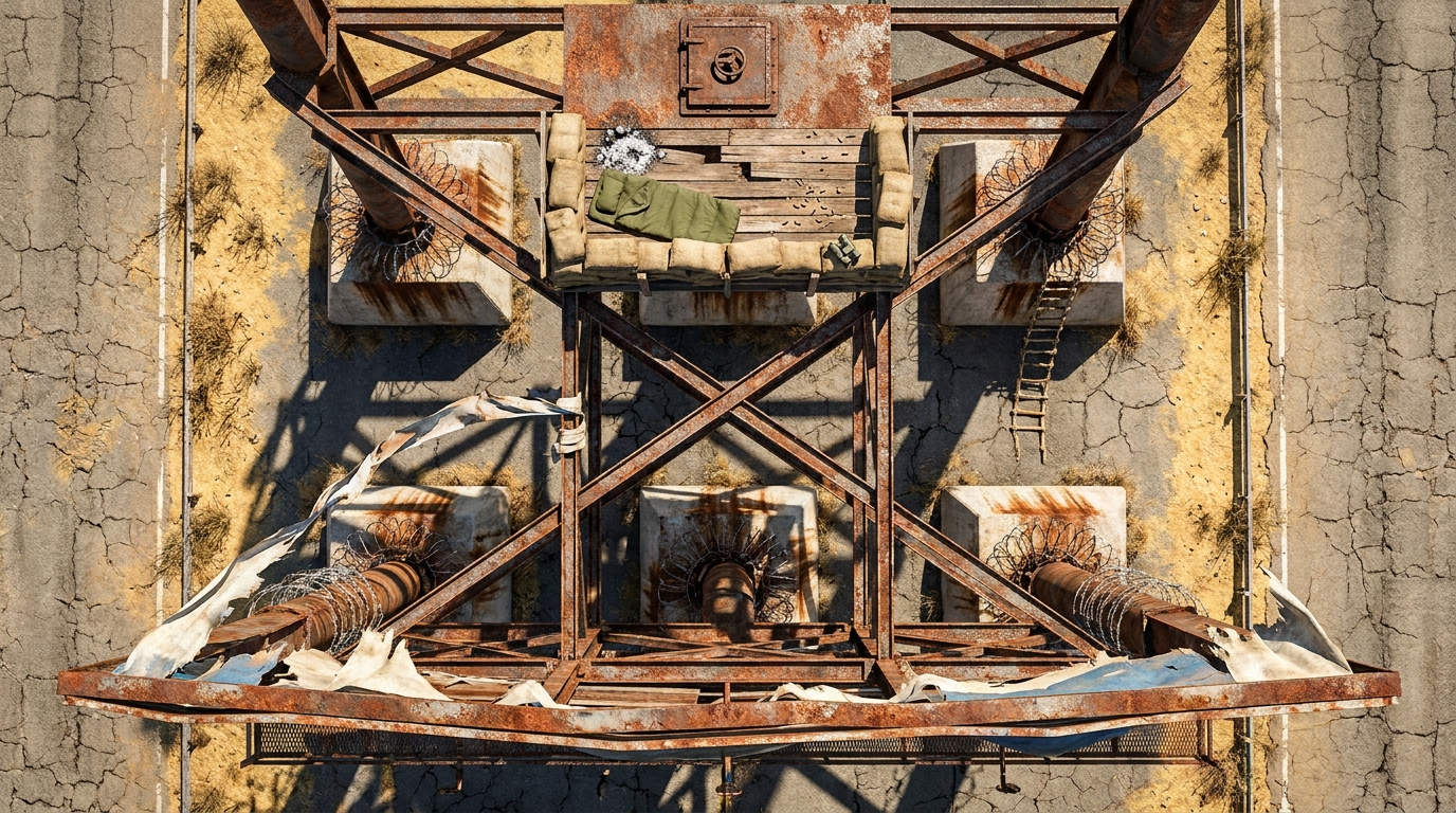 Rusted Billboard Scaffolding