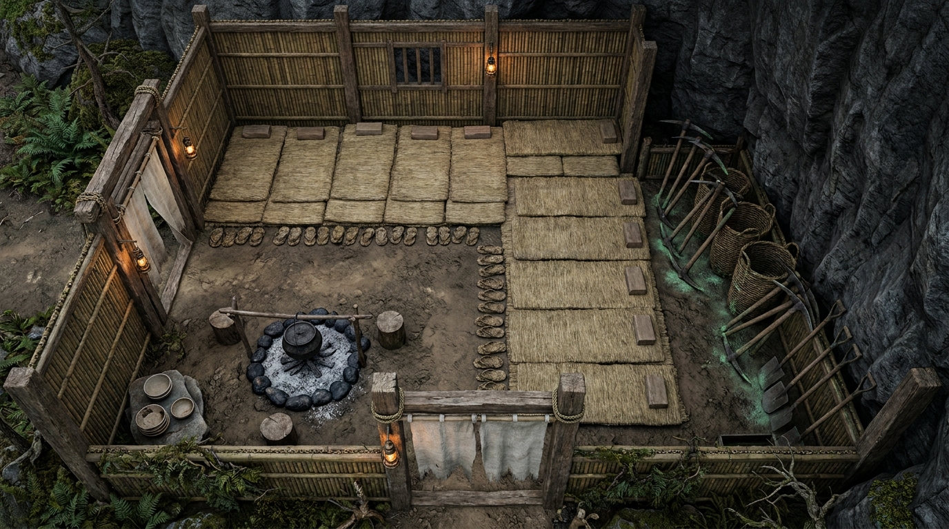 The Gloomy Miners' Barracks