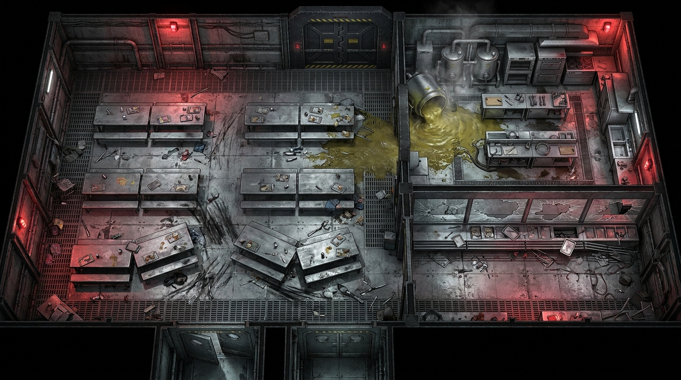 Dystopian Mess Hall & Kitchens