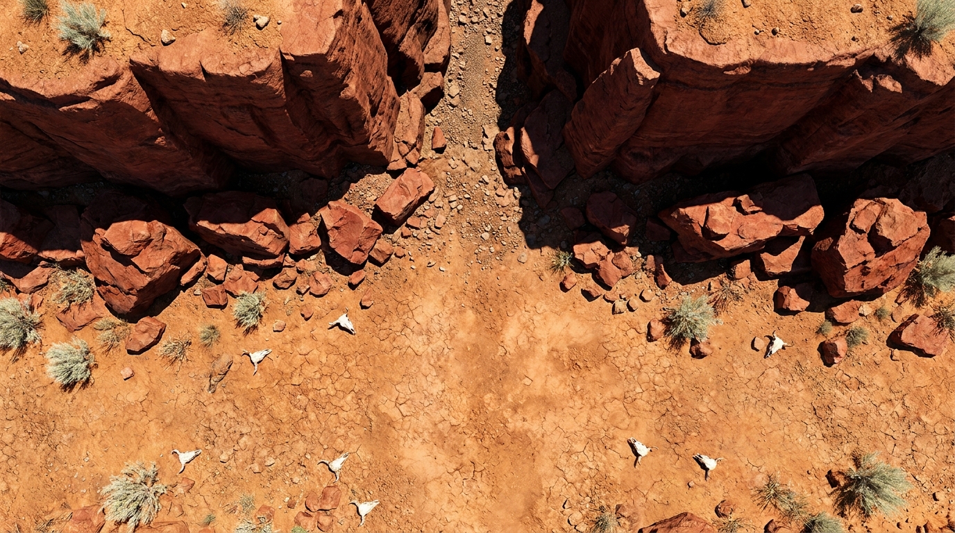 L'Entrée du Canyon Brûlé par le Soleil