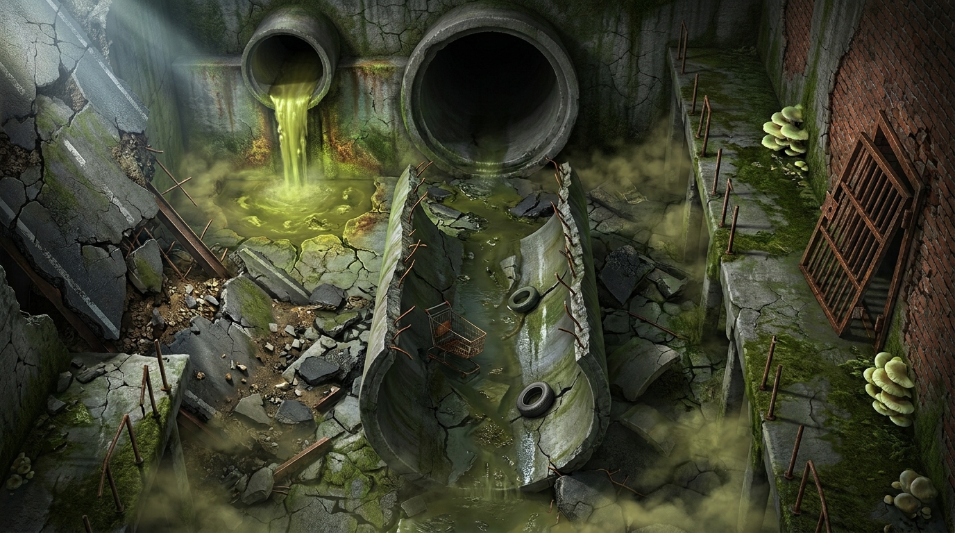 Exposed Sewer Mains