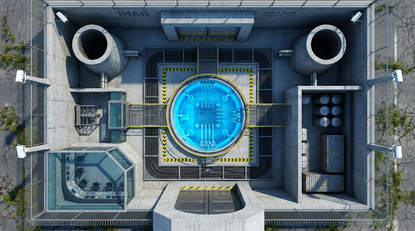 Brutalist Nuclear Power Plant