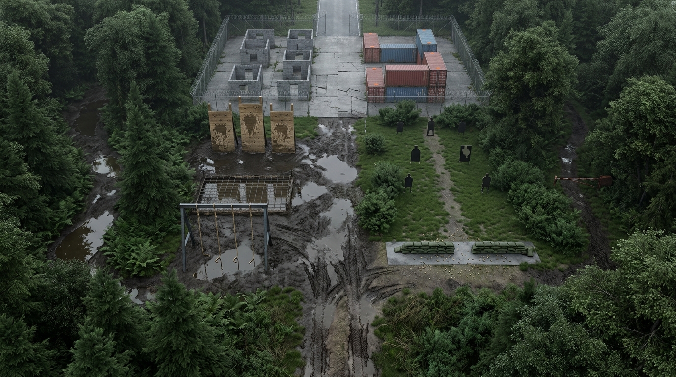 Muddy Combat Obstacle Course