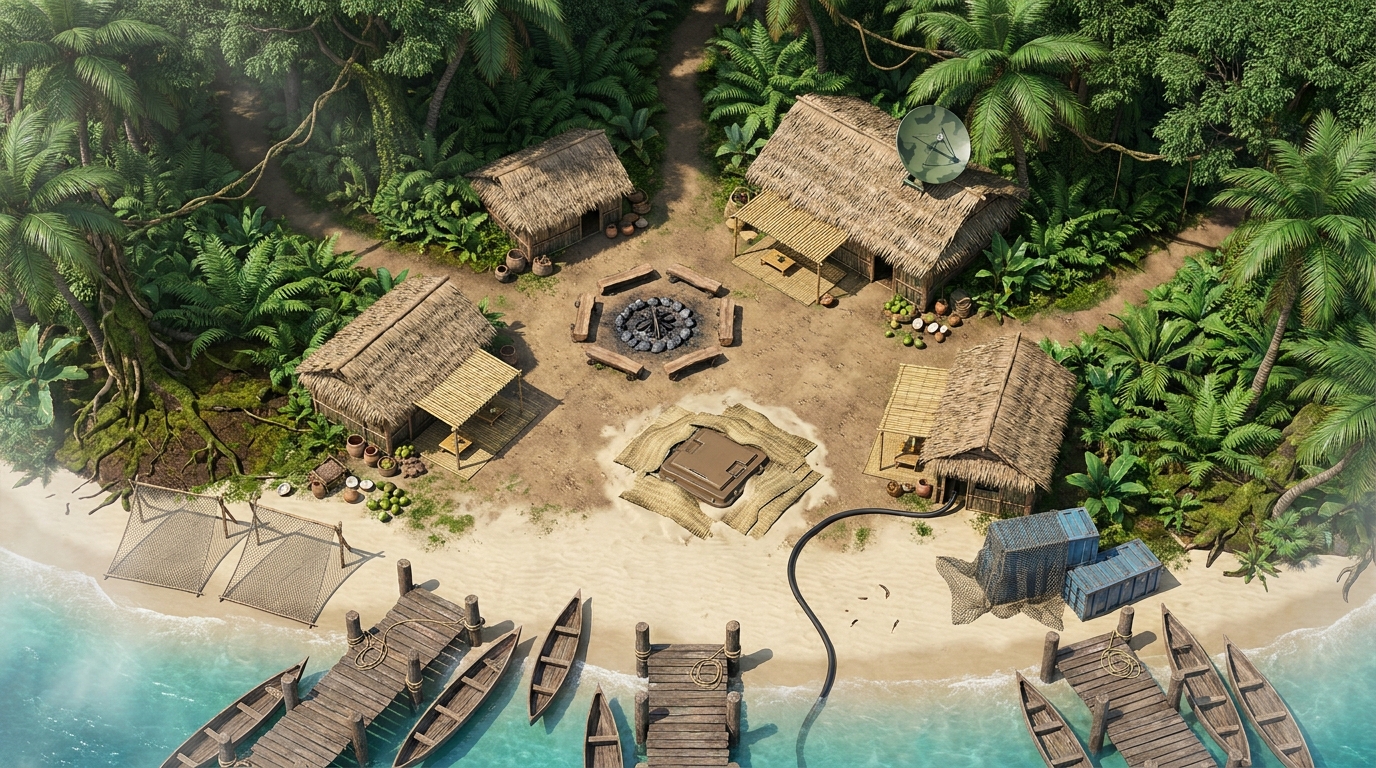 Camouflaged Tropical Island Base