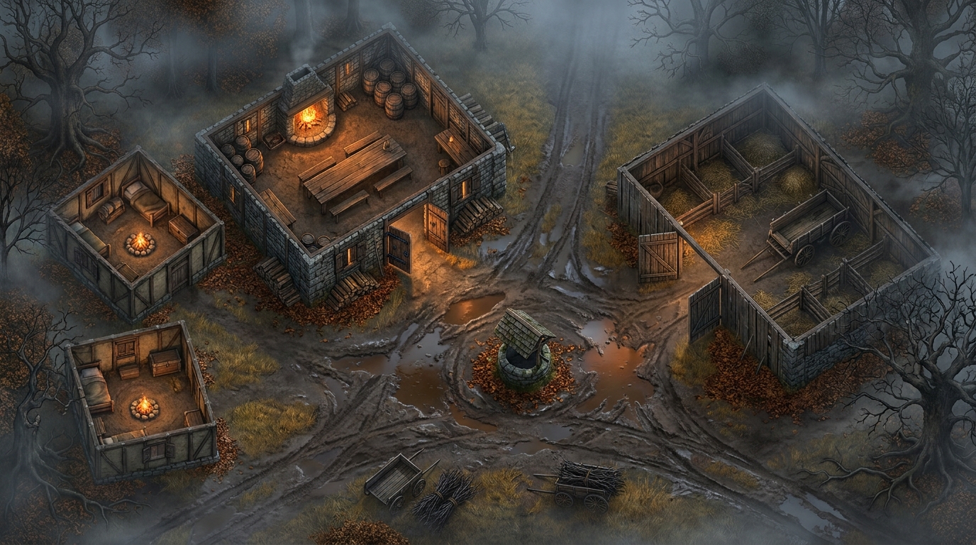 Foggy Autumn Hamlet