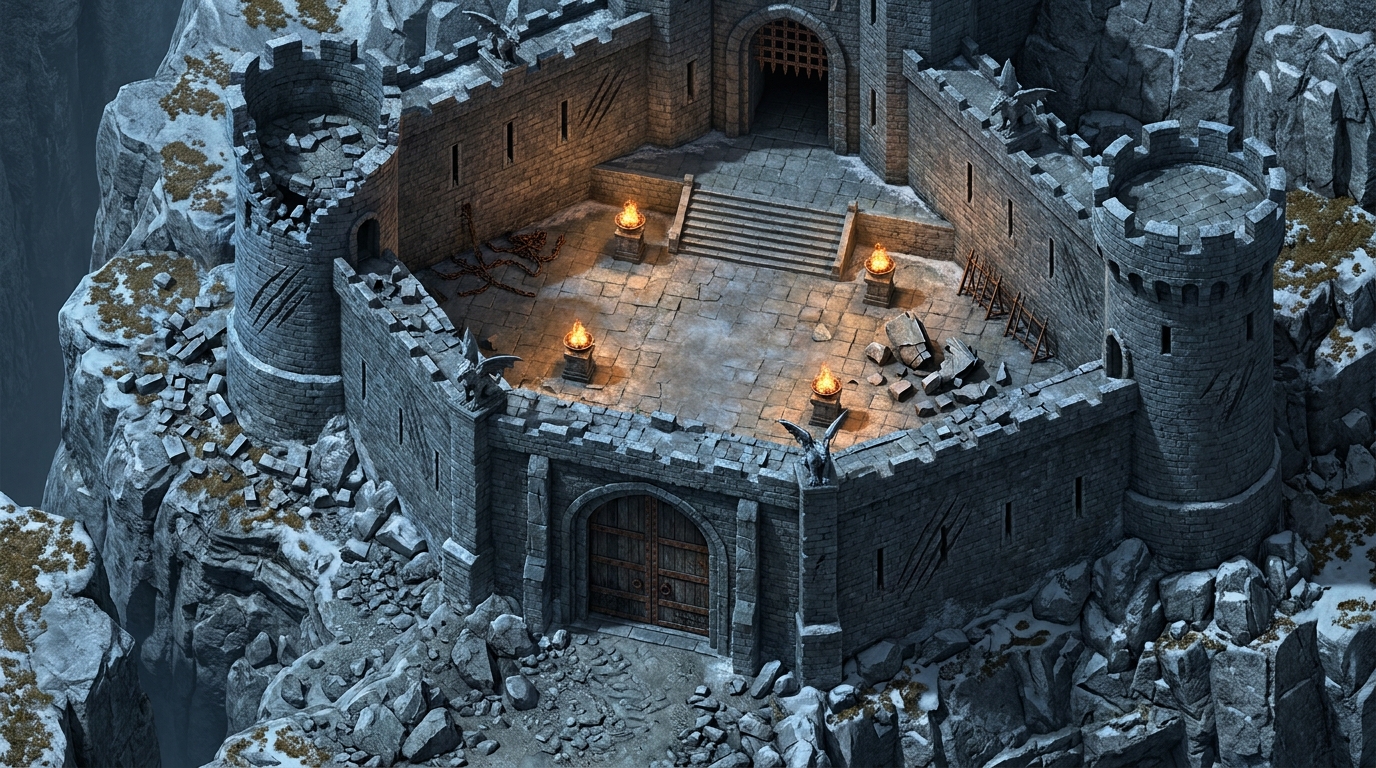 Isolated Mountain Fortress