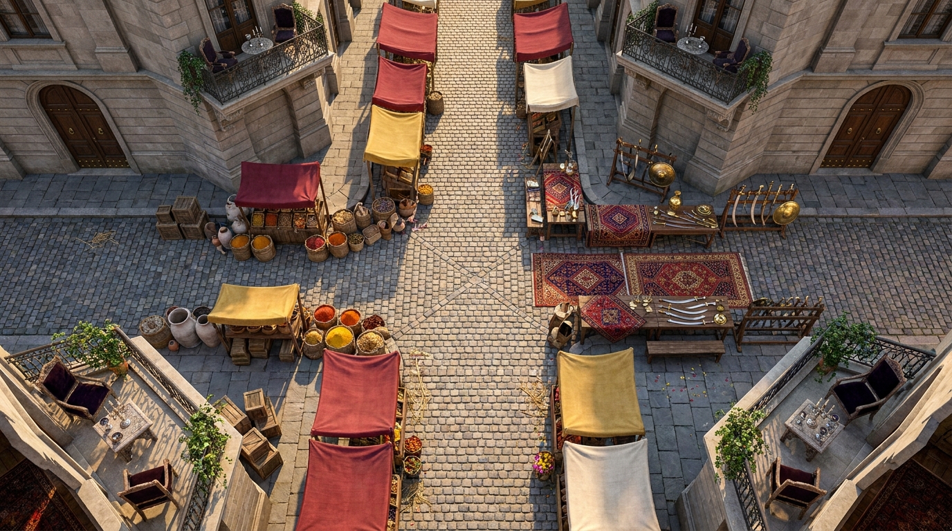 Bustling Merchant Bazaar