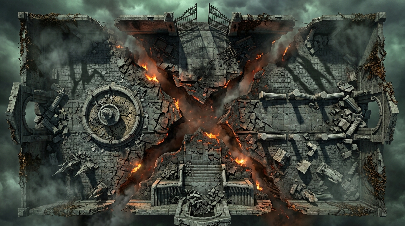 Apocalyptic Ruined Courtyard