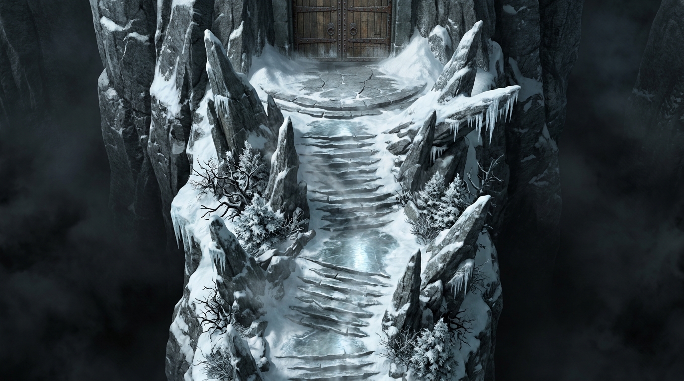Snowy Mountain Castle Stairs