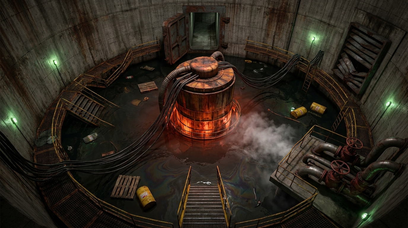 Cœur de Réacteur Nucléaire Inondé