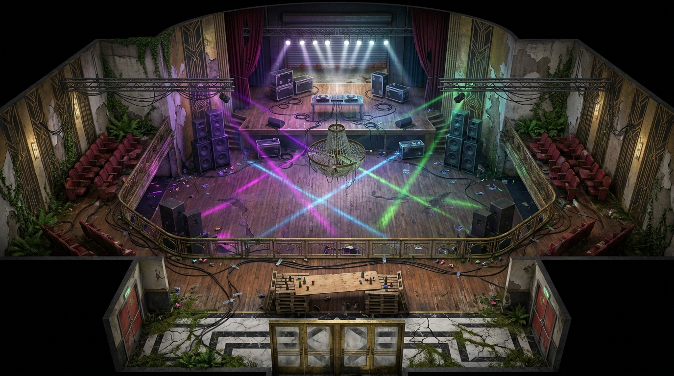 Dilapidated Art Deco Rave Theatre