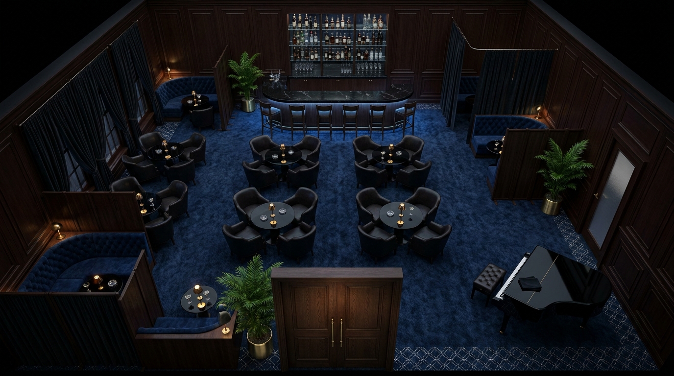 Quiet VIP Nightclub Lounge