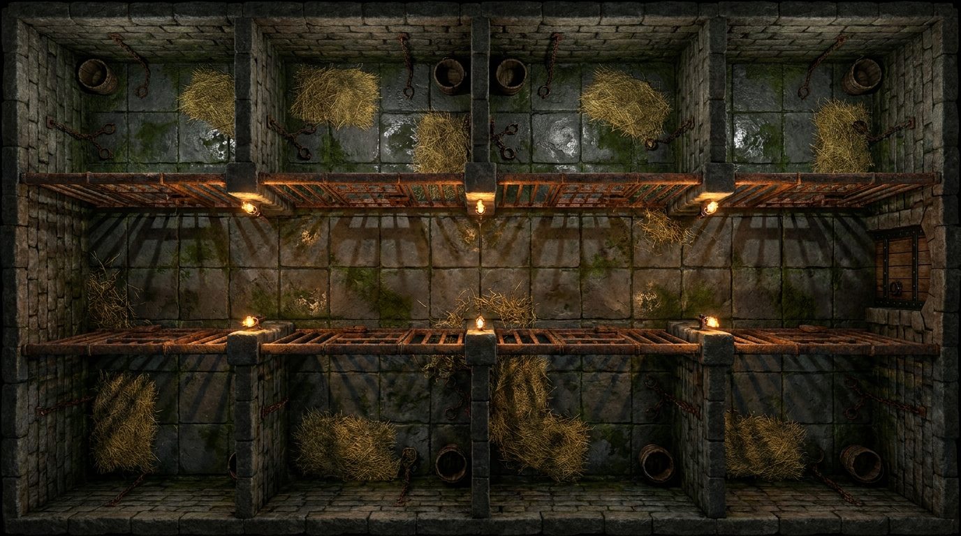 Underground Prison Cell Block scene 1