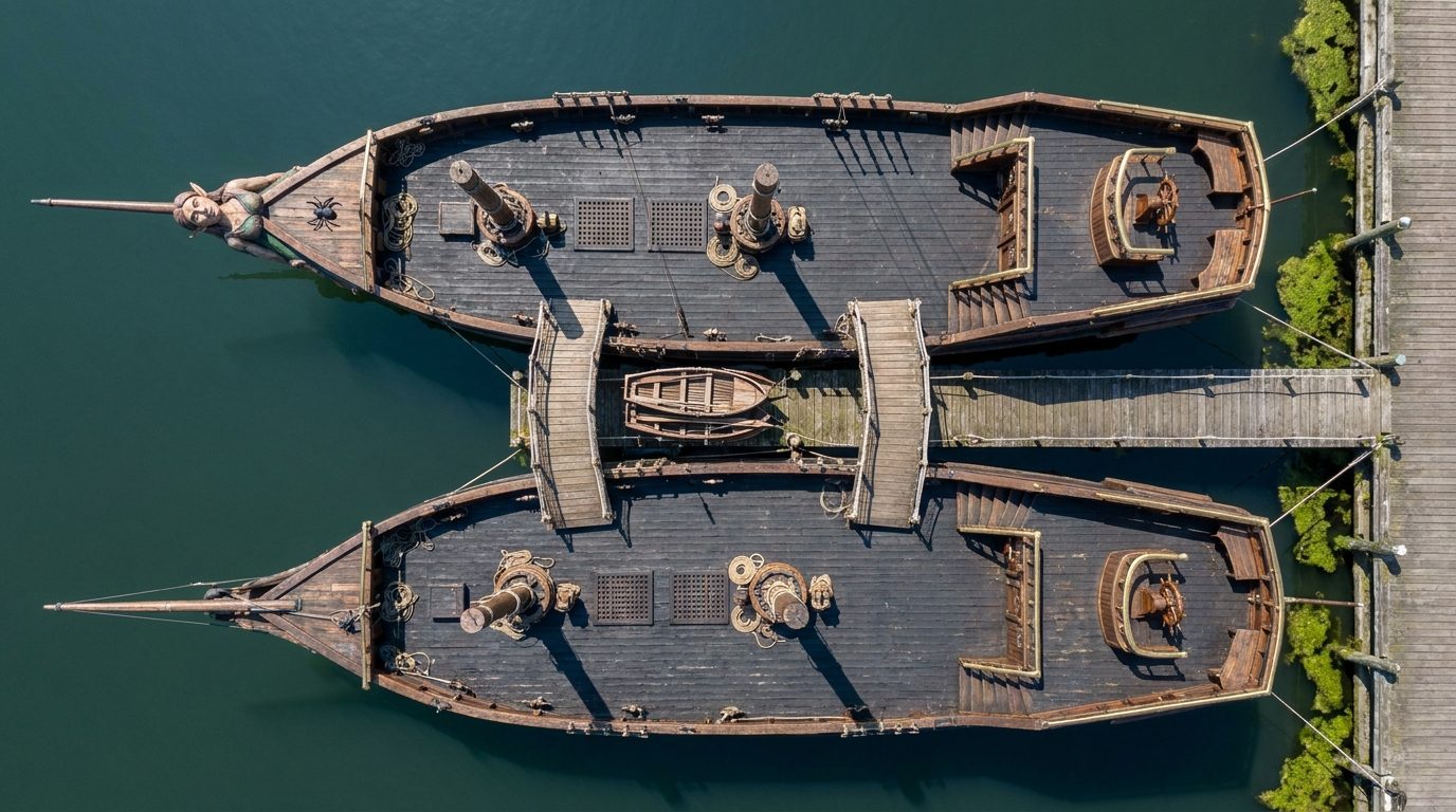 Ponts Supérieurs des Navires Amarrés
